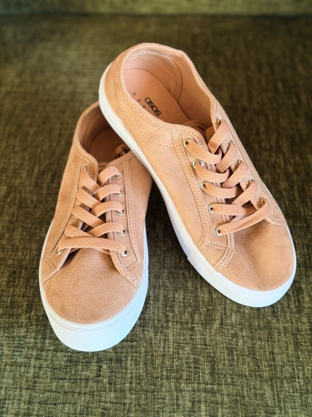 ASOS Blush Pink Suede Low-Top Sneakers for Women